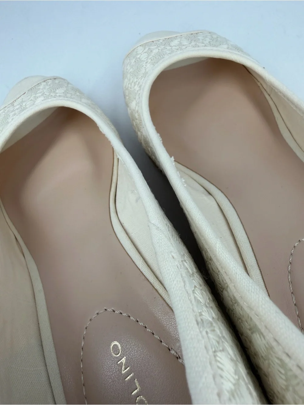 Bandolino Women's Nuri Peep Toe Espadrille Wedges Cream Floral Size 9.5M